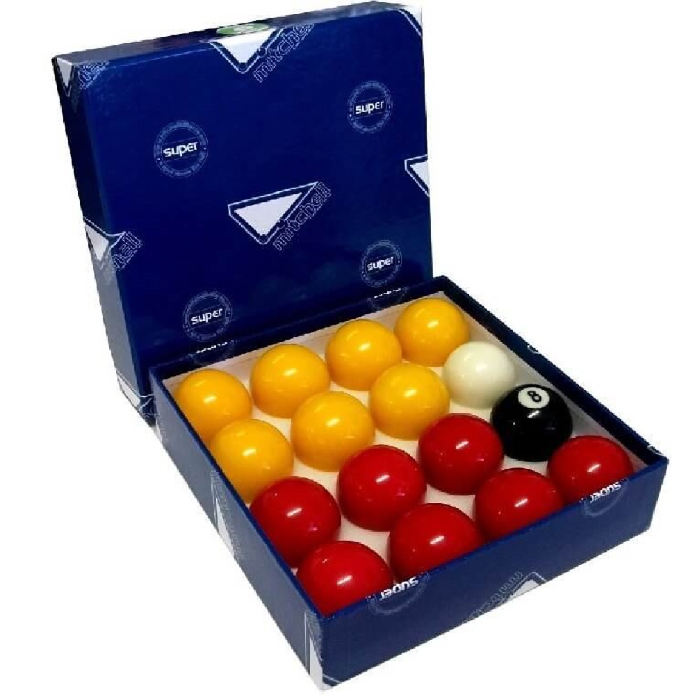 Red and Yellow 2 Pool Ball Set with 1 7/8 Inch Cue Ball for Coin Mech Tables 