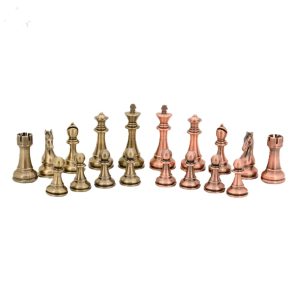 CHESS PIECES - DAL ROSSI ITALY BRONZE & COPPER - 110MM