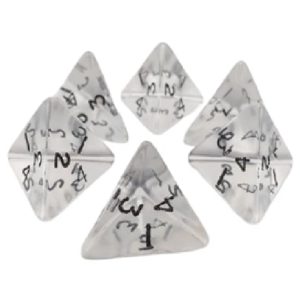 DICE - D4 - 4 SIDED - 1 PIECE