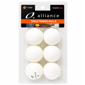 TABLE TENNIS BALLS - ALLIANCE 40+ 1 STAR - 6 PACK